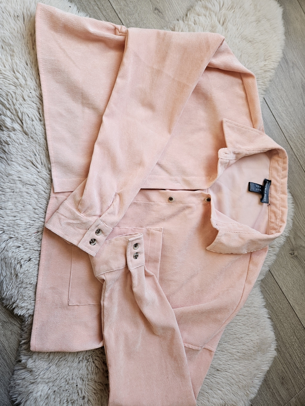 Streetwear Society Pink Corduroy Shacket – Oversized Cozy Layering Shirt – XL
